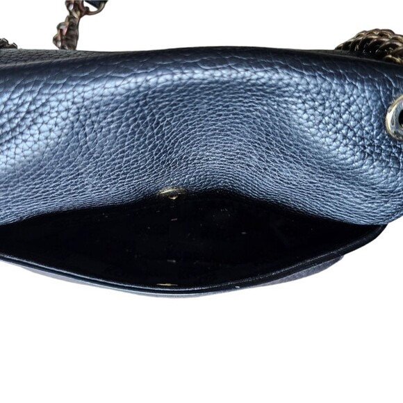 Michael Kors Black Pebbled Leather Chain Shoulder Bag Crossbody Convertible - Picture 11 of 15